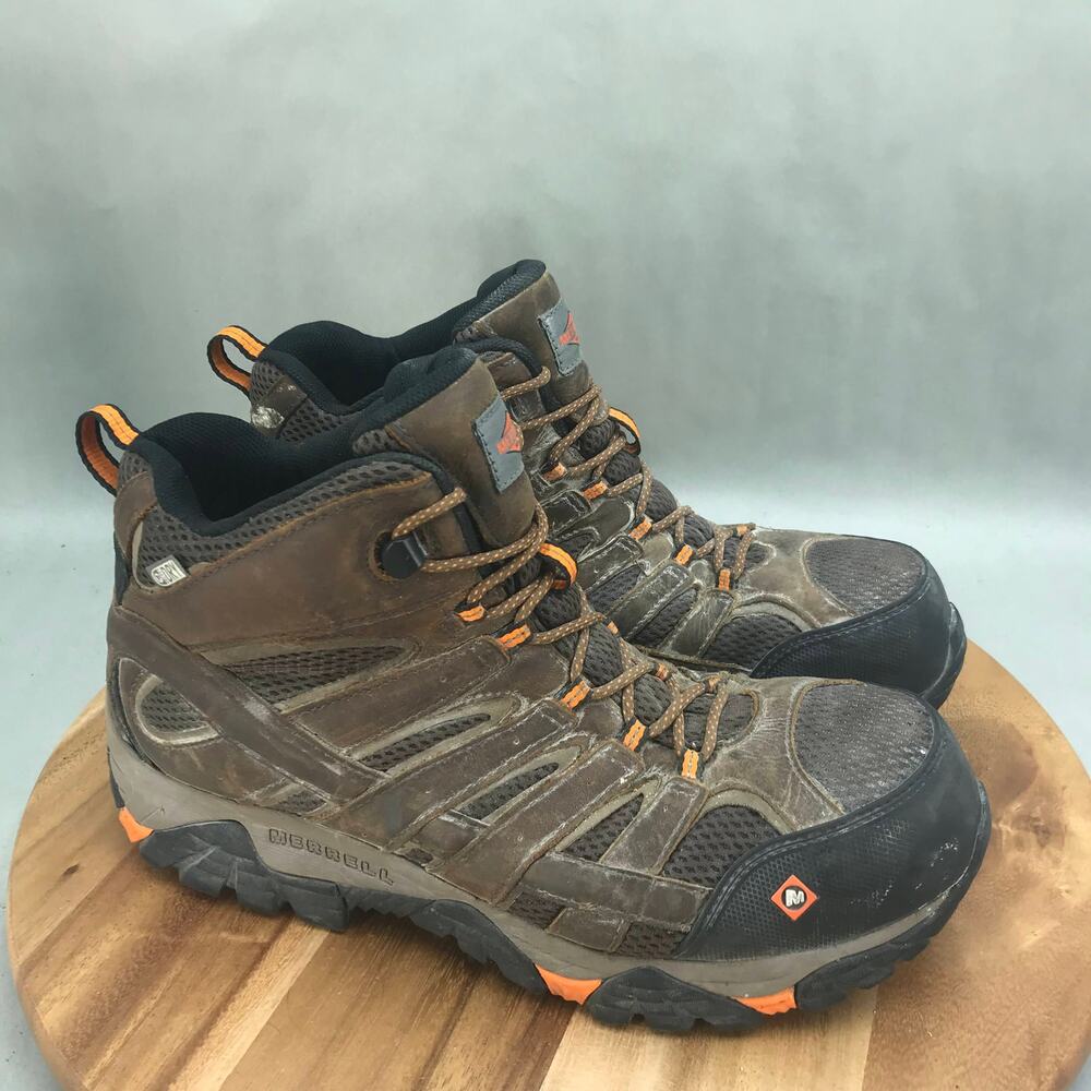 Merrell Moab 2 Vertex Mid Comp Toe Work Boots Mens 13 M Brown Leather Lace Up